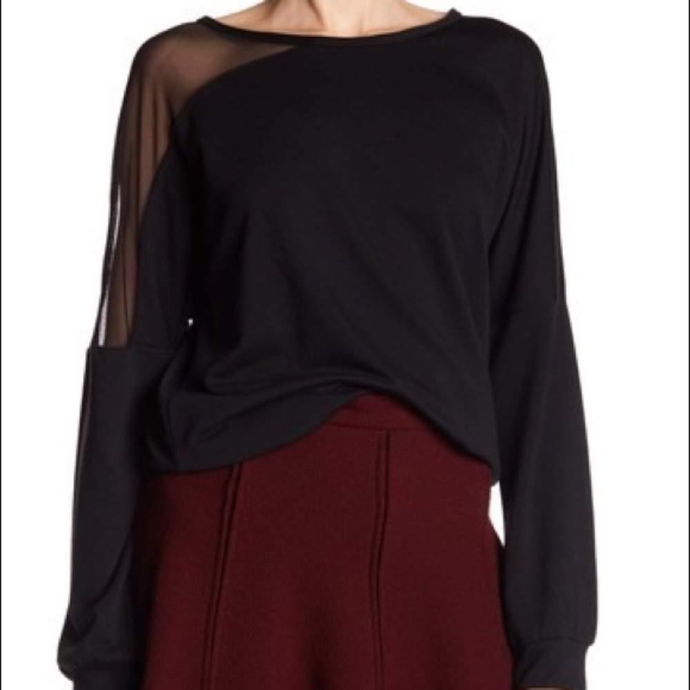 Vanity Room Asymmetrical Mesh Top Shirt Size S XS